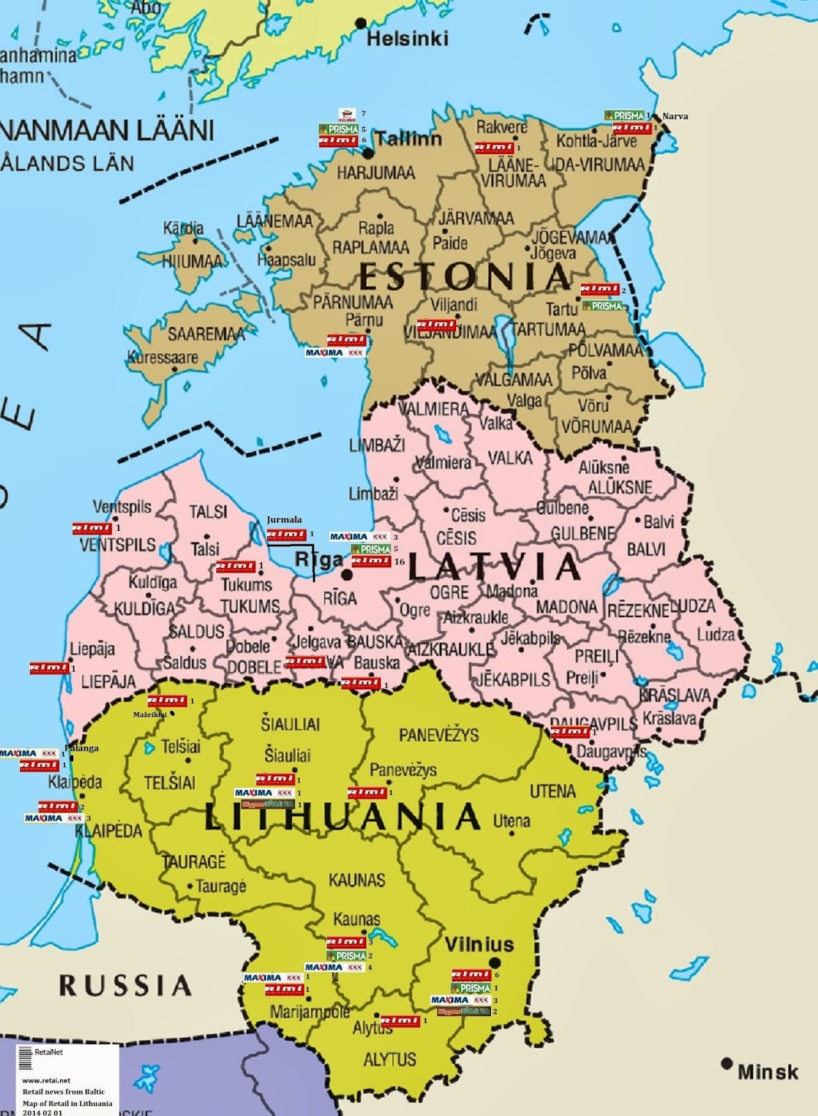 прибалтика карта